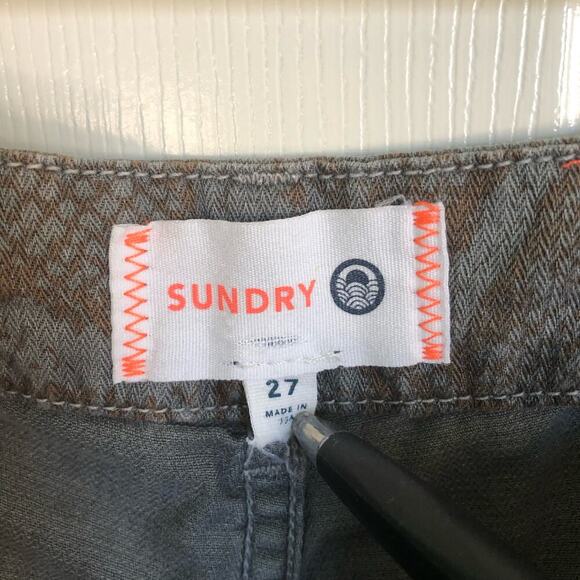 Sundry Python Joggers in Smoke Cotton Pants Ankle Zip Gray & Brown Size 27" - Picture 6 of 10